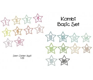 Stickserie - Stern Zahlen Kombi Set 1-20